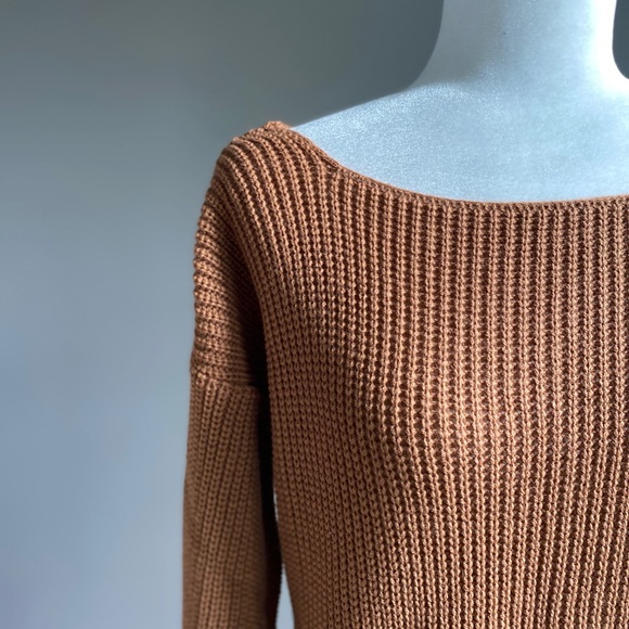 Burnt Orange Backless Sweater - Picture 4 of 7